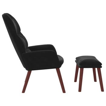 Relaxsessel mit Hocker Schwarz Samt