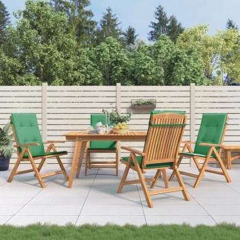 ARDEBO.de - Verstellbare Klappst?hle mit Kissen, 4-teilig, Massivholz Teak