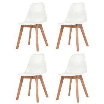 ARDEBO.de - Esszimmerstühle 4 Stk. Weiß Kunststoff