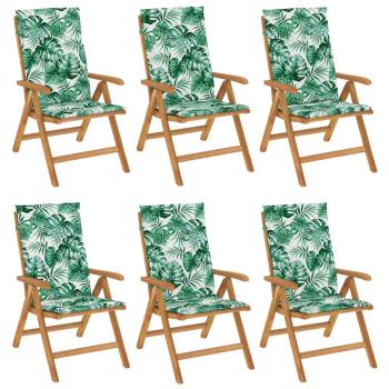Klappst?hle Verstellbar mit Kissen 6 Stk. Massivholz Teak