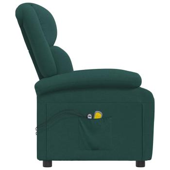 Elektrischer Massagesessel Dunkelgrün Stoff