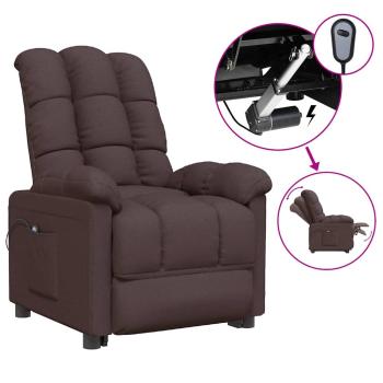 Relaxsessel Elektrisch Dunkelbraun Stoff