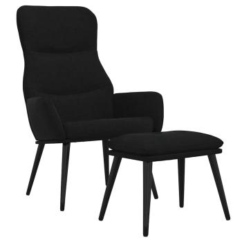 Relaxsessel mit Hocker Schwarz Stoff