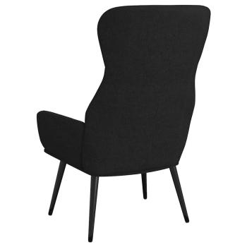 Relaxsessel mit Hocker Schwarz Stoff