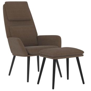 Relaxsessel mit Hocker Braun Stoff