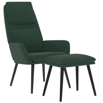 Relaxsessel mit Hocker Dunkelgrün Stoff