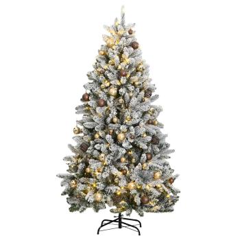 ARDEBO.de - Künstlicher Weihnachtsbaum Klappbar 300 LEDs & Kugeln 240 cm