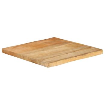 Tischplatte mit Baumkante 60x60x3,8 cm Massivholz Mango