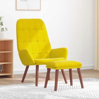 ARDEBO.de - Relaxsessel mit Hocker Gelb Samt
