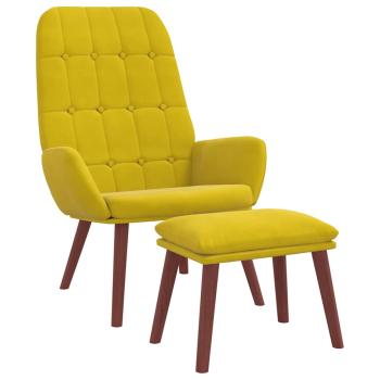 Relaxsessel mit Hocker Gelb Samt