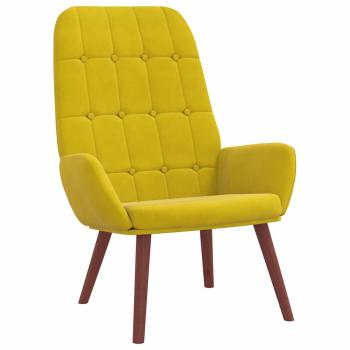 Relaxsessel mit Hocker Gelb Samt