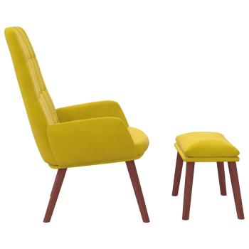 Relaxsessel mit Hocker Gelb Samt