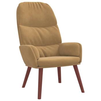 Relaxsessel mit Hocker Braun Samt