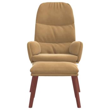 Relaxsessel mit Hocker Braun Samt