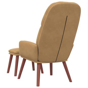 Relaxsessel mit Hocker Braun Samt