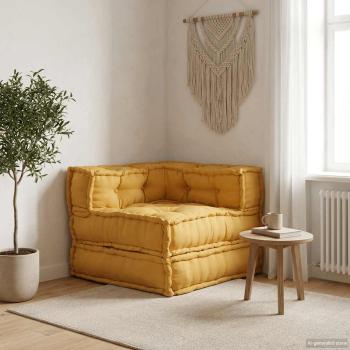 ARDEBO.de - Modulares Sofaelement Gelb 70x70x54 cm Stoff