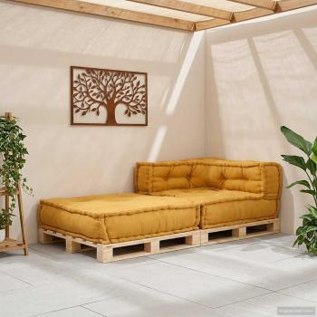 Modulares Sofaelement Gelb 70x70x54 cm Stoff