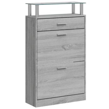 Schuhschrank Grau Sonoma 63x24x104 cm Holzwerkstoff