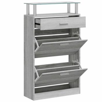 Schuhschrank Grau Sonoma 63x24x104 cm Holzwerkstoff