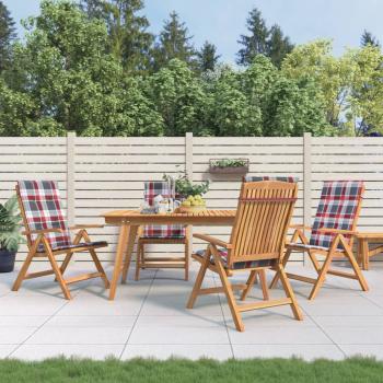 ARDEBO.de - Verstellbare Klappstühle mit Kissen, 4-teilig, Massivholz Teak