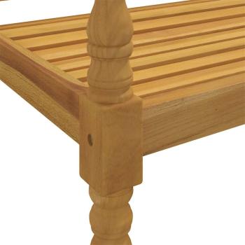 Batavia-Bank mit Rotem Kissen 150 cm Massivholz Teak