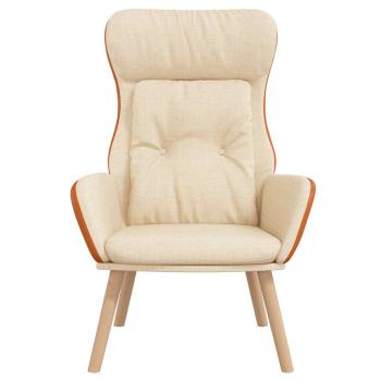 Relaxsessel Creme Stoff und PVC