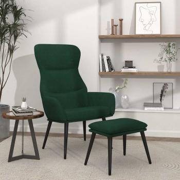 ARDEBO.de - Relaxsessel mit Hocker Dunkelgrün Stoff