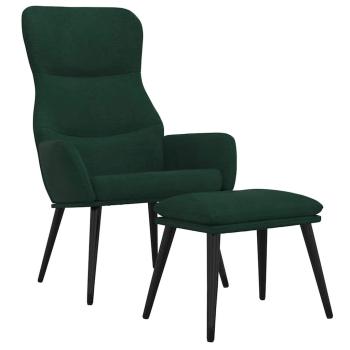 Relaxsessel mit Hocker Dunkelgrün Stoff