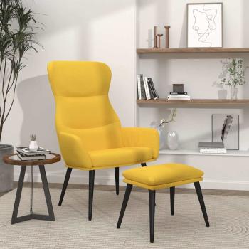 ARDEBO.de - Relaxsessel mit Hocker Senfgelb Stoff