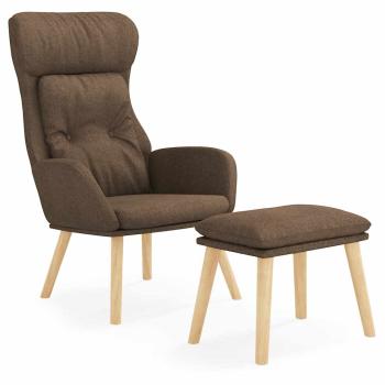 Relaxsessel mit Hocker Braun Stoff