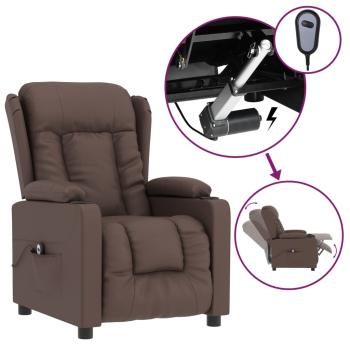 Elektrischer Relaxsessel Braun Kunstleder