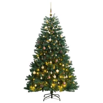 ARDEBO.de - Künstlicher Weihnachtsbaum Klappbar 300 LEDs & Kugeln 210 cm
