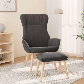 ARDEBO.de - Relaxsessel mit Hocker Dunkelgrau Stoff