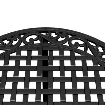 3-tlg. Bistro-Set Schwarz Aluminiumguss