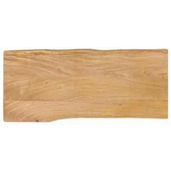 ARDEBO.de - Tischplatte mit Baumkante 90x40x2,5 cm Massivholz Mango