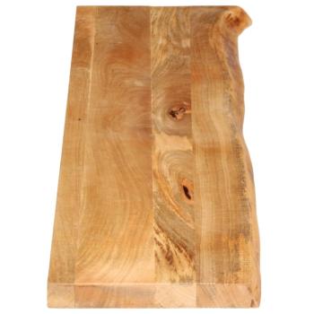 Tischplatte mit Baumkante 140x30x3,8 cm Massivholz Mango