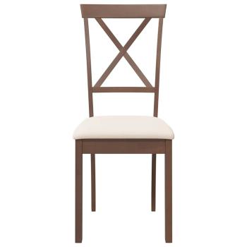 Esszimmerst?hle mit Kissen 2 Stk. Braun Massivholz Gummibaum