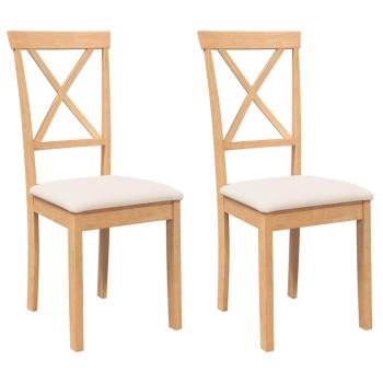 Esszimmerst?hle mit Kissen 2 Stk. Massivholz Gummibaum