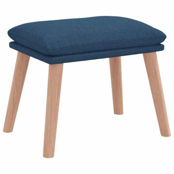 Relaxsessel mit Hocker Blau Stoff