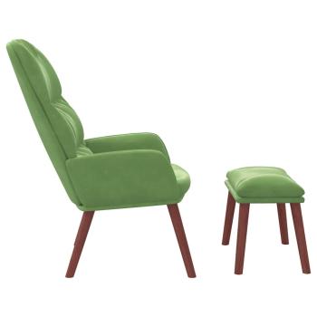 Relaxsessel mit Hocker Hellgrün Samt
