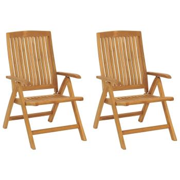 Klappstühle mit Kissen, 2 Stück, Massivholz Teak