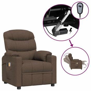 Massagesessel Elektrisch Braun Stoff