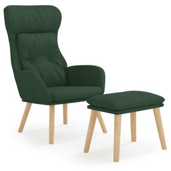 Relaxsessel mit Hocker Dunkelgr?n Stoff