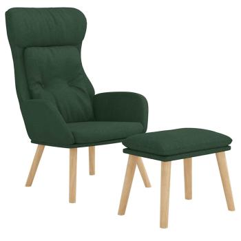 Relaxsessel mit Hocker Dunkelgr?n Stoff