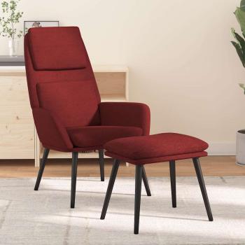 ARDEBO.de - Relaxsessel mit Hocker Weinrot Stoff