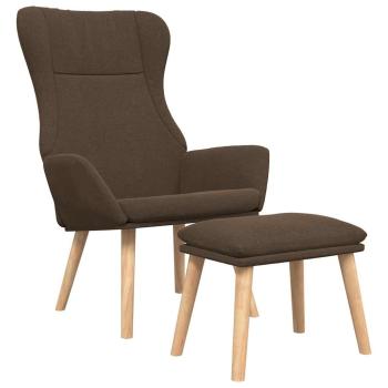 Relaxsessel mit Hocker Braun Stoff