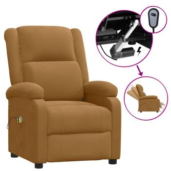 Massagesessel Elektrisch Braun Samt