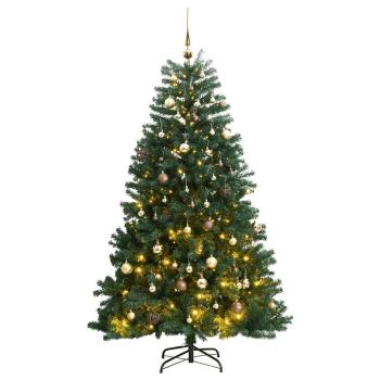 ARDEBO.de - Künstlicher Weihnachtsbaum Klappbar 300 LEDs & Kugeln 240 cm