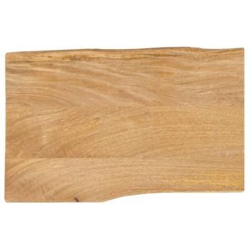 ARDEBO.de - Tischplatte mit Baumkante 50x40x2,5 cm Massivholz Mango