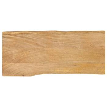 ARDEBO.de - Tischplatte mit Baumkante 100x40x2,5 cm Massivholz Mango